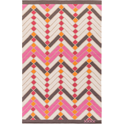Savannah 120 X 96 inch Pink and Red Area Rug, Cotton