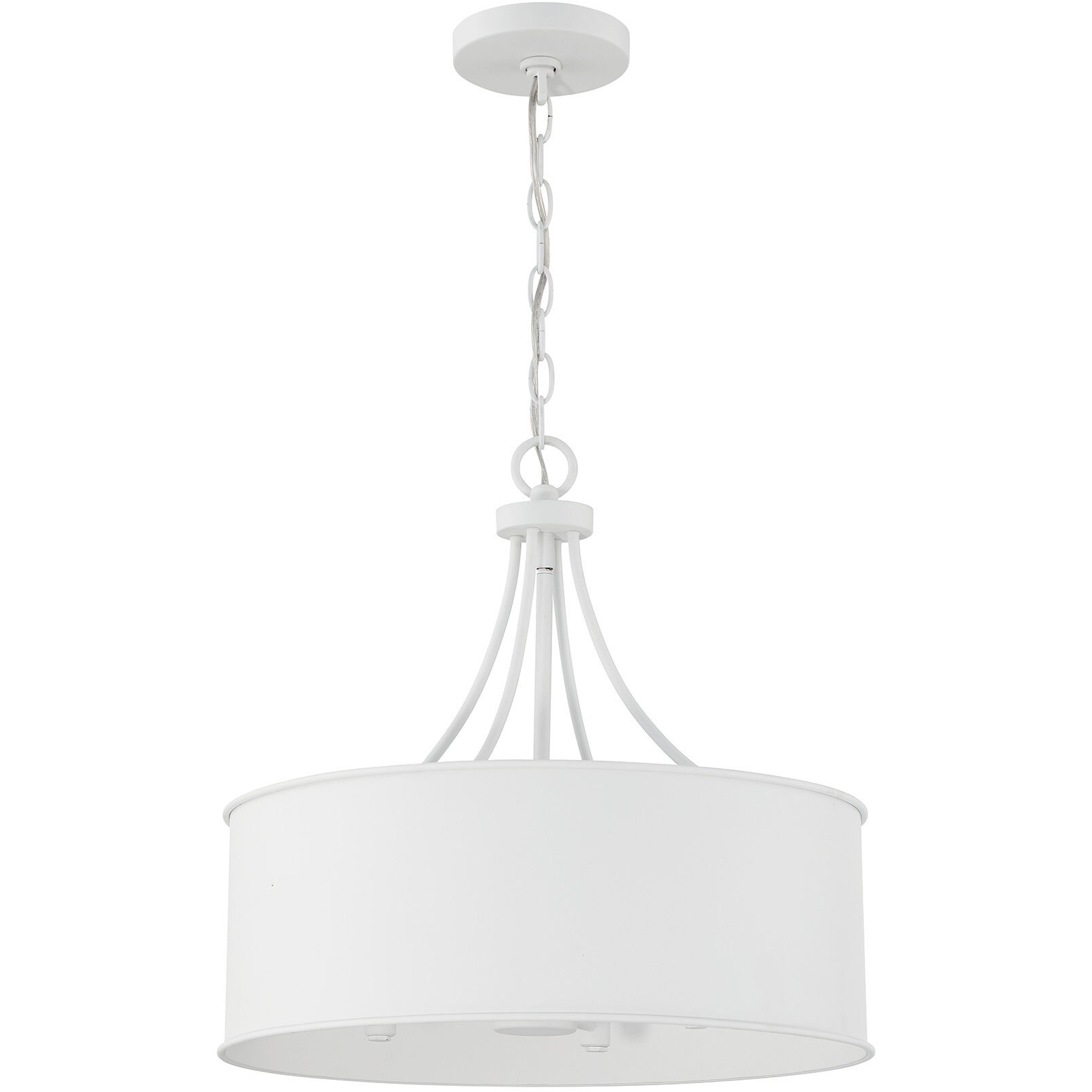 Traditional 4 Light 18 inch Bisque White Pendant Ceiling Light