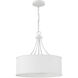 Traditional 4 Light 18 inch Bisque White Pendant Ceiling Light