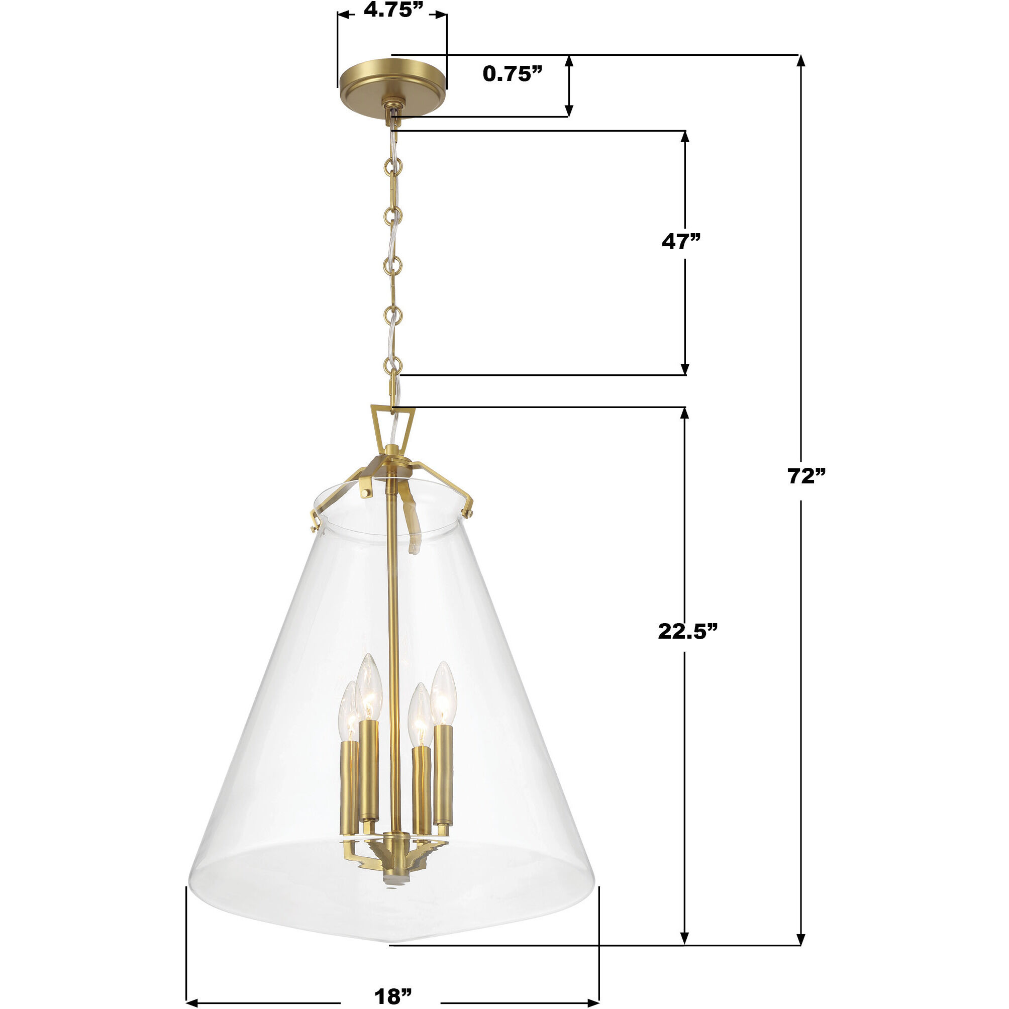 Voss Pendant Ceiling Light in Luxe Gold