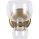Sutton 5.38 inch Vintage Brass and Clear Glass Bath Vanity Light Wall Light