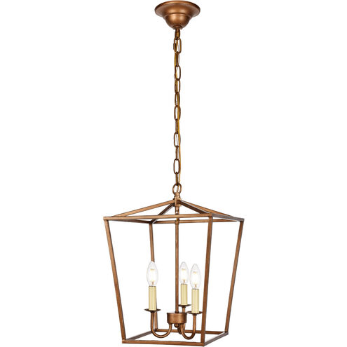 Maddox 3 Light 13 inch Vintage Gold Pendant Ceiling Light