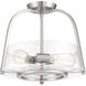 Dash 3 Light 16 inch Satin Nickel Semi-Flush Ceiling Light