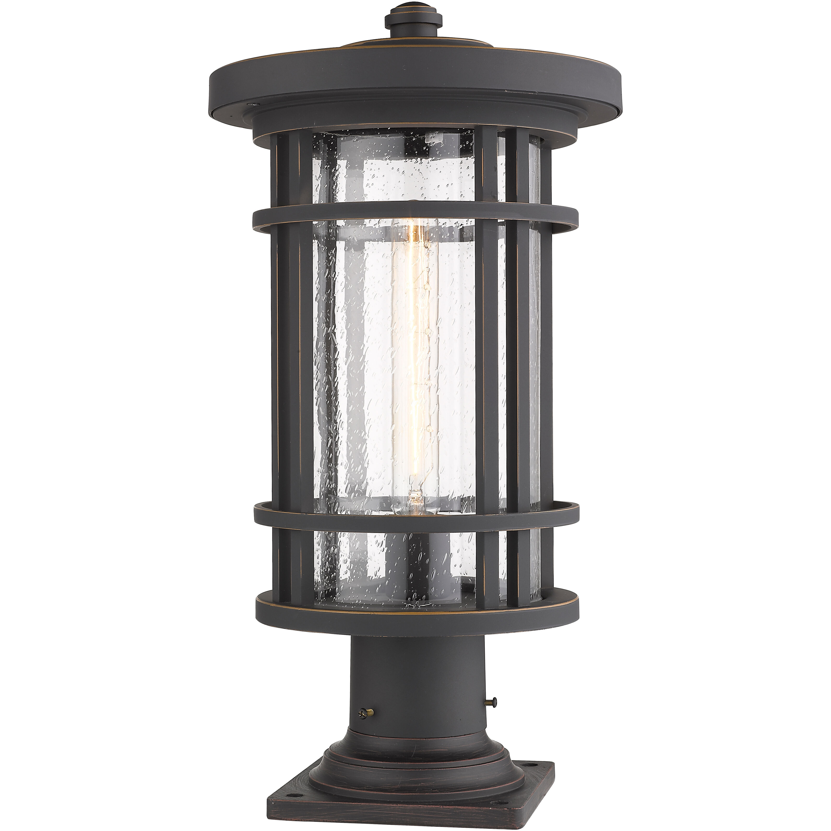 Jordan 1 Light 19.75 inch Oil Rubbed Bronze Outdoor Pier Mounted Fixture in 7.25