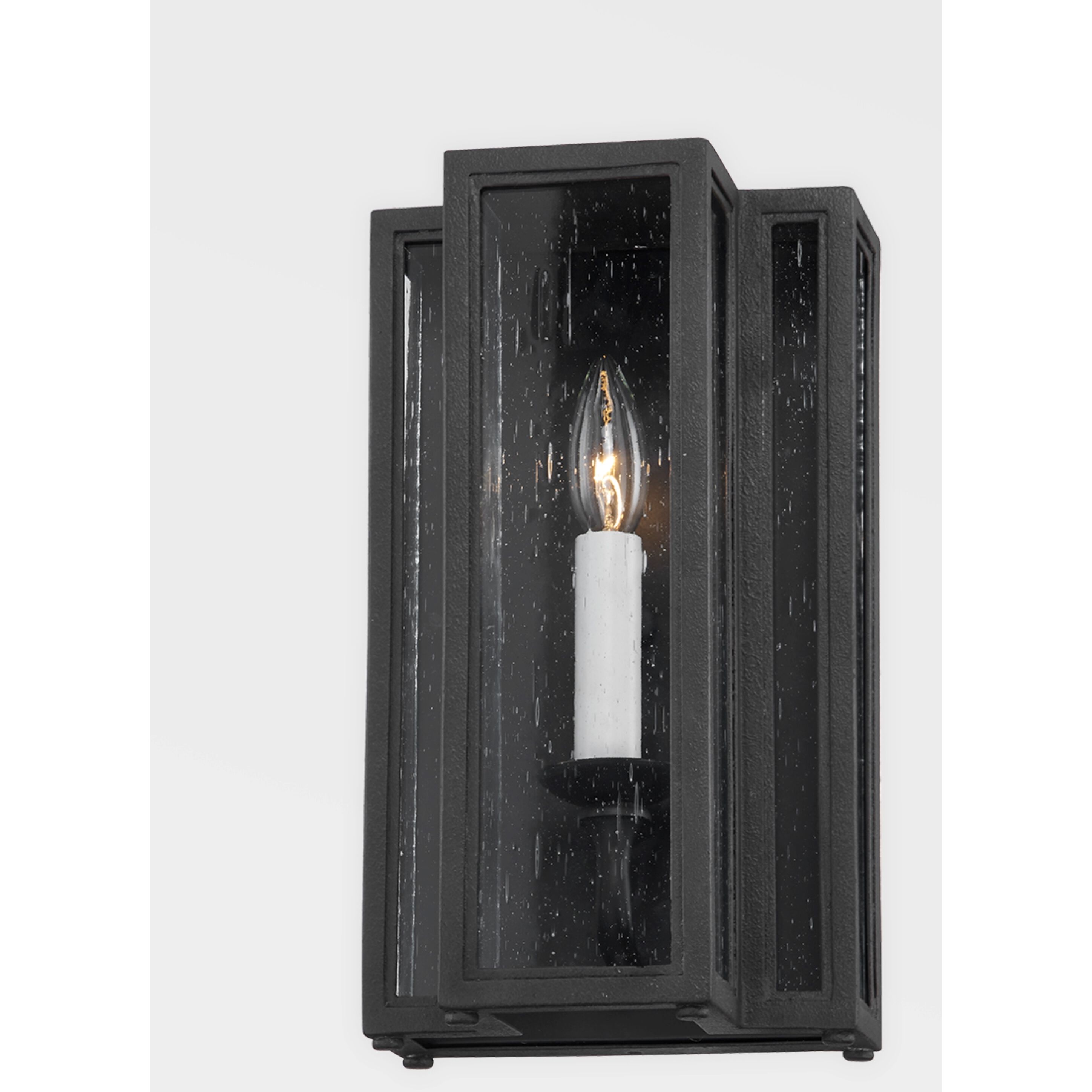 Leor 1 Light 13 inch Textured Black Outdoor Wall Sconce, Small