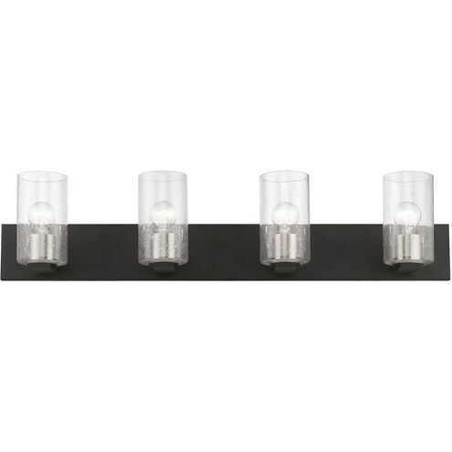 Zurich 4 Light 36 inch Black with Brushed Nickel Accents Vanity Sconce Wall Light, Large