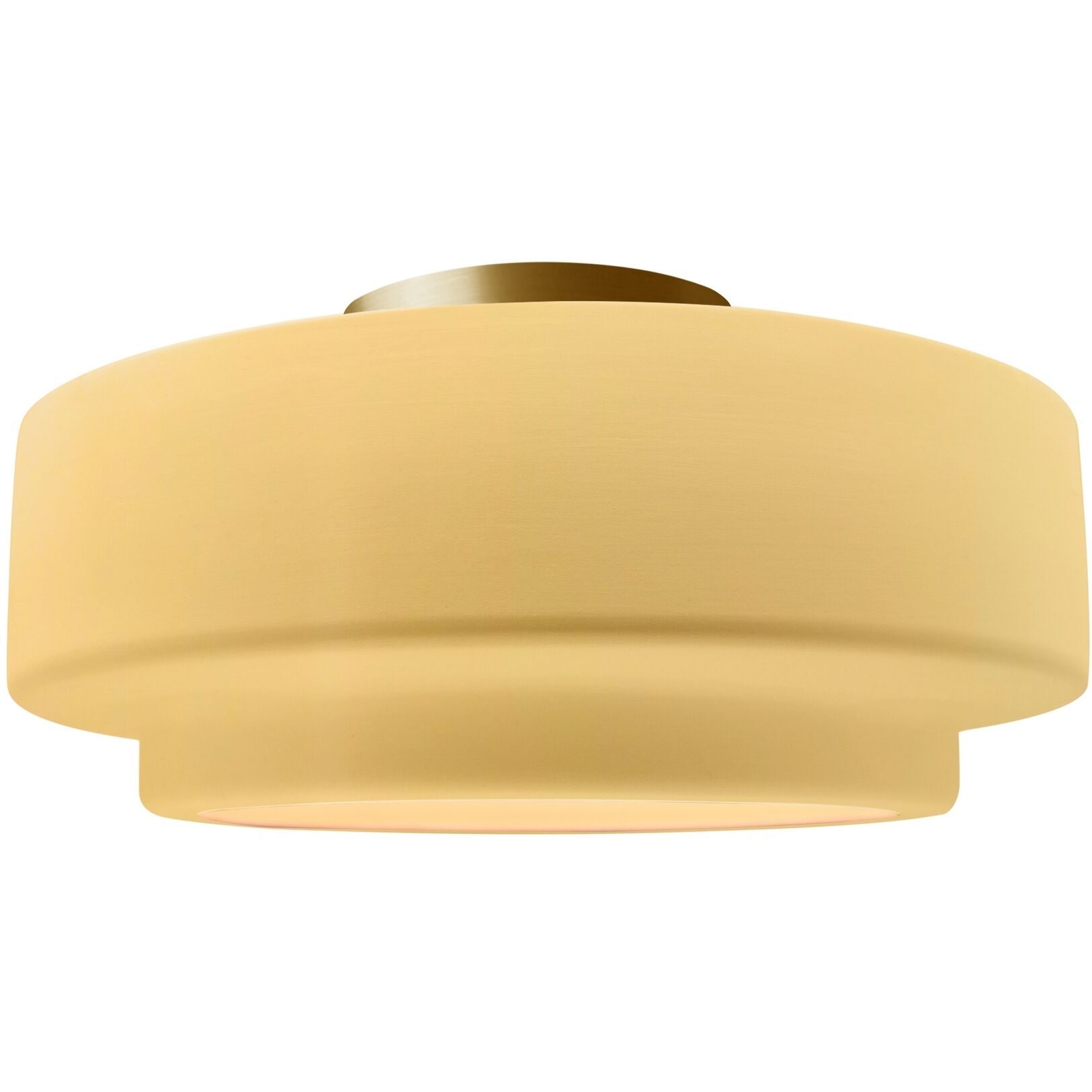 Radiance Collection - Tier 1 Light 12 inch Muted Yellow Semi-Flush Ceiling Light, Form+Finish+Function