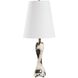 Marcela 25 inch 100.00 watt Black and White Panda Marble and Antique Brass Buffet Lamp Portable Light