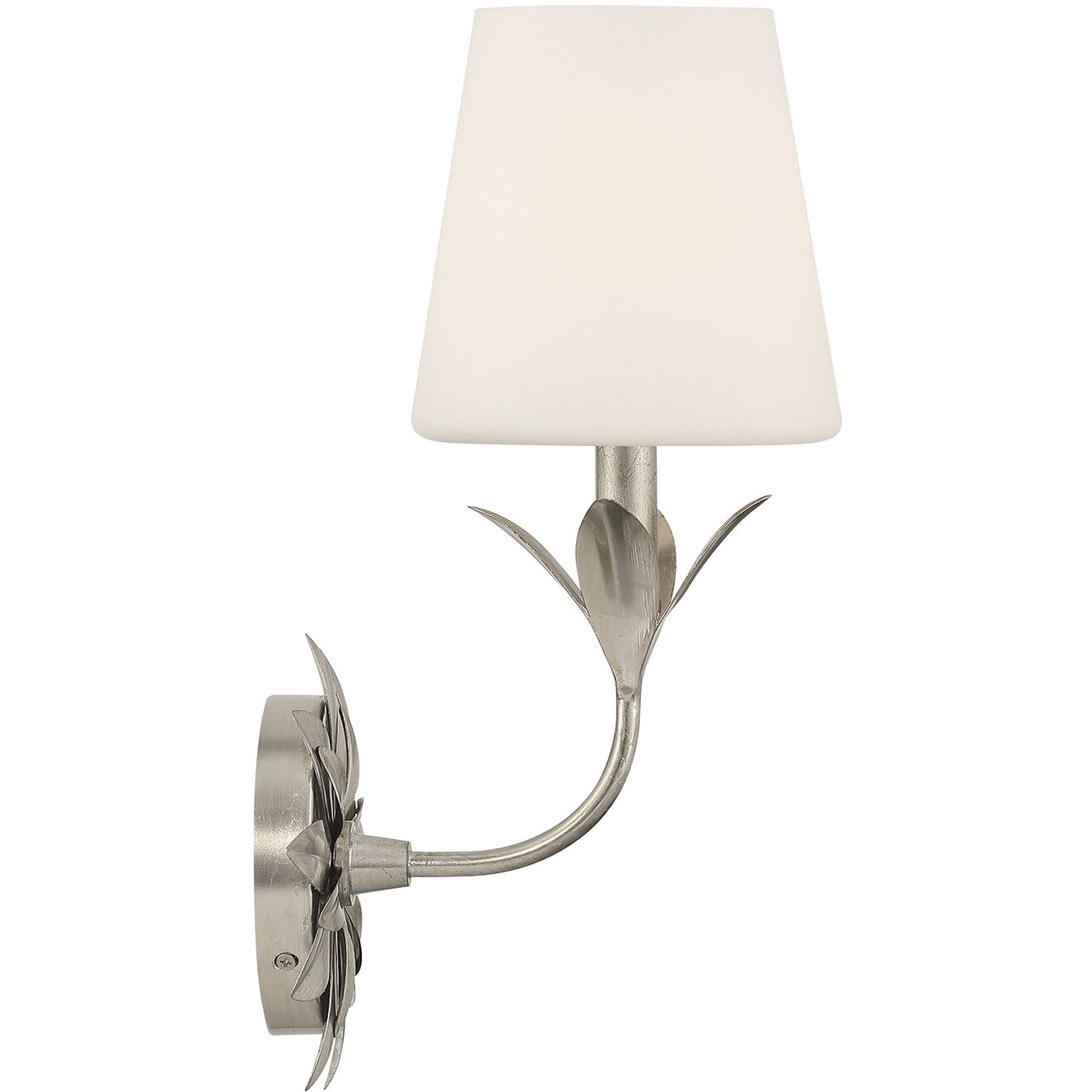 Broche Bath Sconce Wall Light in Antique Silver