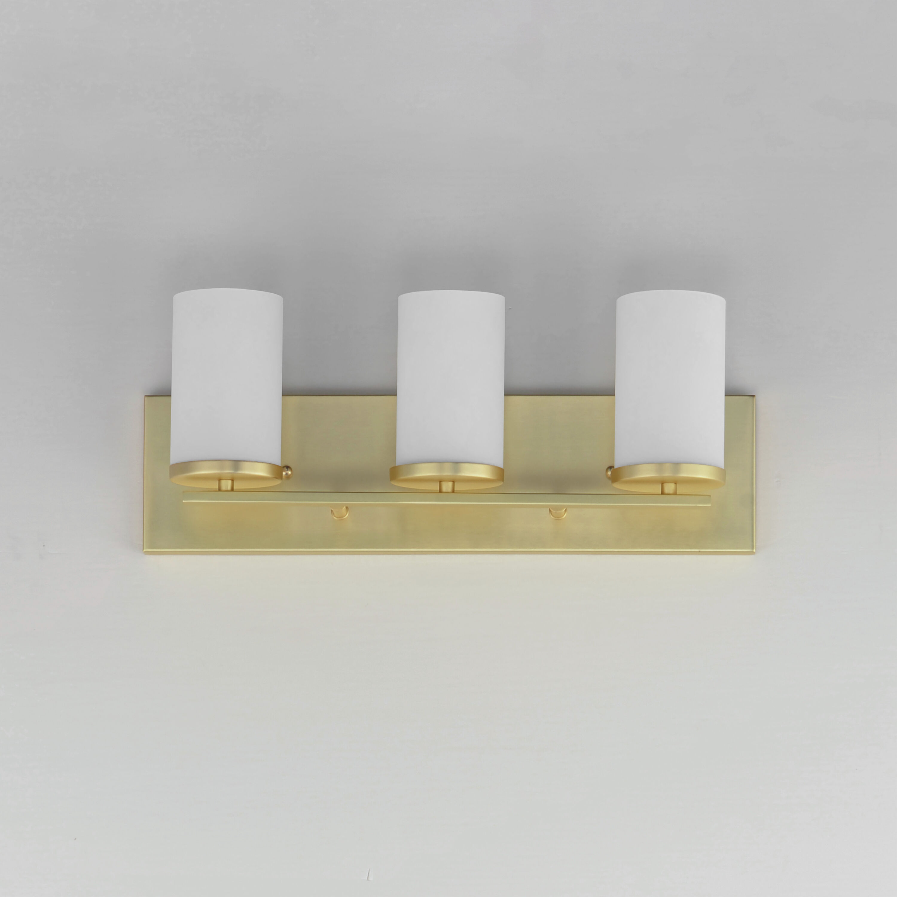 Lateral 3 Light 20 inch Satin Brass Bath Vanity Wall Light in Satin White