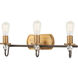 Safra 3 Light 21 inch Harvard Court Bronze/Natural Bath Light Wall Light