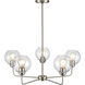 Astoria 5 Light 28 inch Brushed Nickel Chandelier Ceiling Light