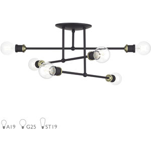 Delacroix 6 Light 28.00 inch Semi-Flush Mount