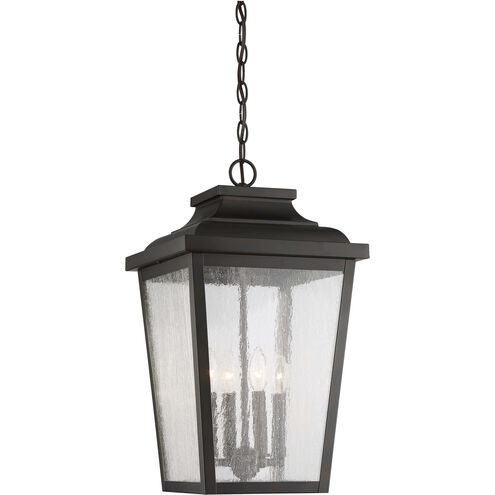 Irvington Manor 4 Light 12.5 inch Chelesa Bronze Outdoor Chain Hung Lantern in Incandescent, Clear Seeded Glass, The Great Outdoors