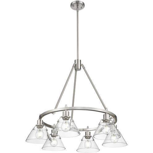 Orwell 6 Light 29 inch Pewter Chandelier Ceiling Light in Clear Glass