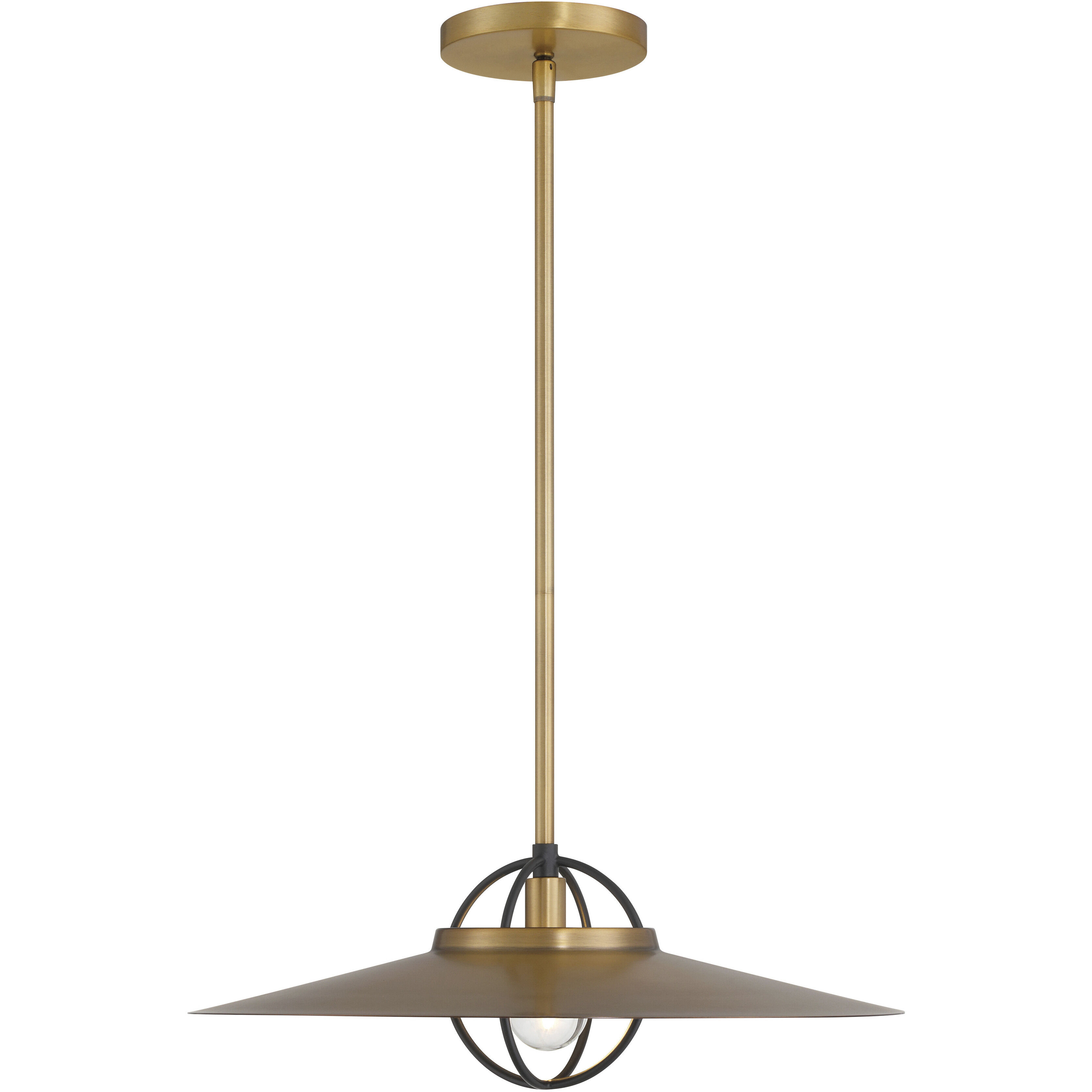 Newburie 1 Light 17 inch Legacy Brass and Dark Matte Black Pendant Ceiling Light