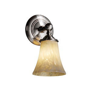 Fusion 1 Light 6 inch Brushed Nickel Wall Sconce Wall Light in Droplet, Incandescent