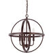 Elijah 4 Light 17 inch Bronze Pendant Ceiling Light