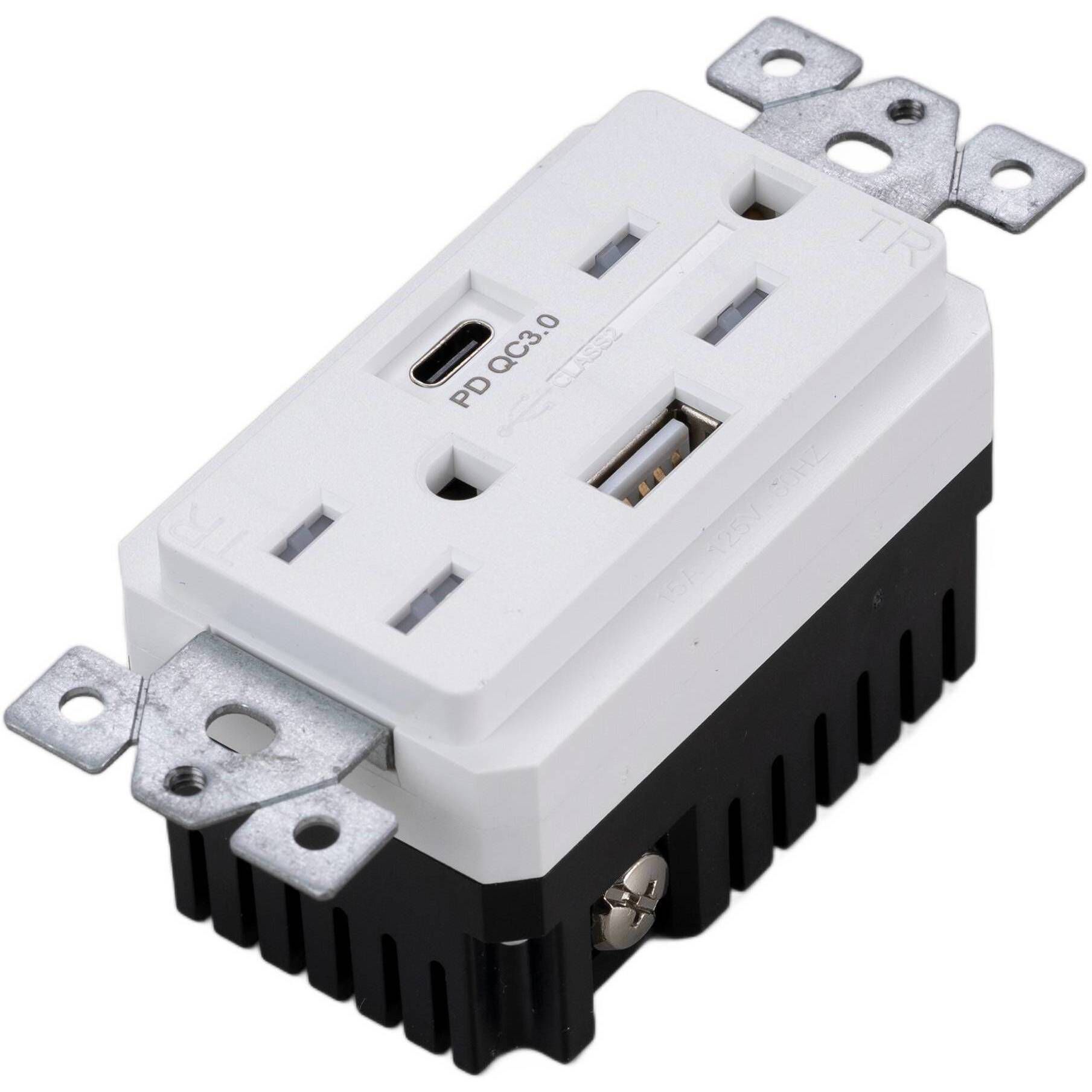 Outlet 125 White Module, Duplex & 2 USB-A + C