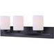 Hampton 3 Light 24 inch Black Vanity Light Wall Light