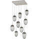 Meteo LED LED Beige Silver Chandelier Ceiling Light, Square Multi-Port