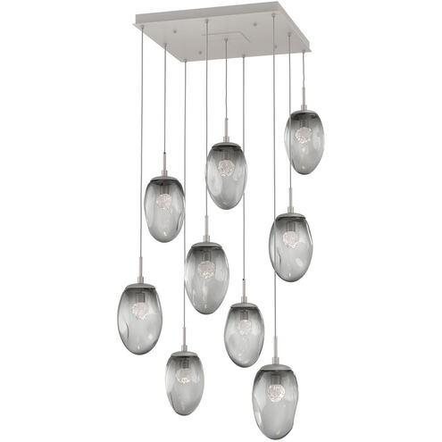 Meteo LED LED Beige Silver Chandelier Ceiling Light, Square Multi-Port