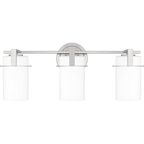 Seymour 3 Light 22 inch Brushed Nickel Bath Light Wall Light, Large