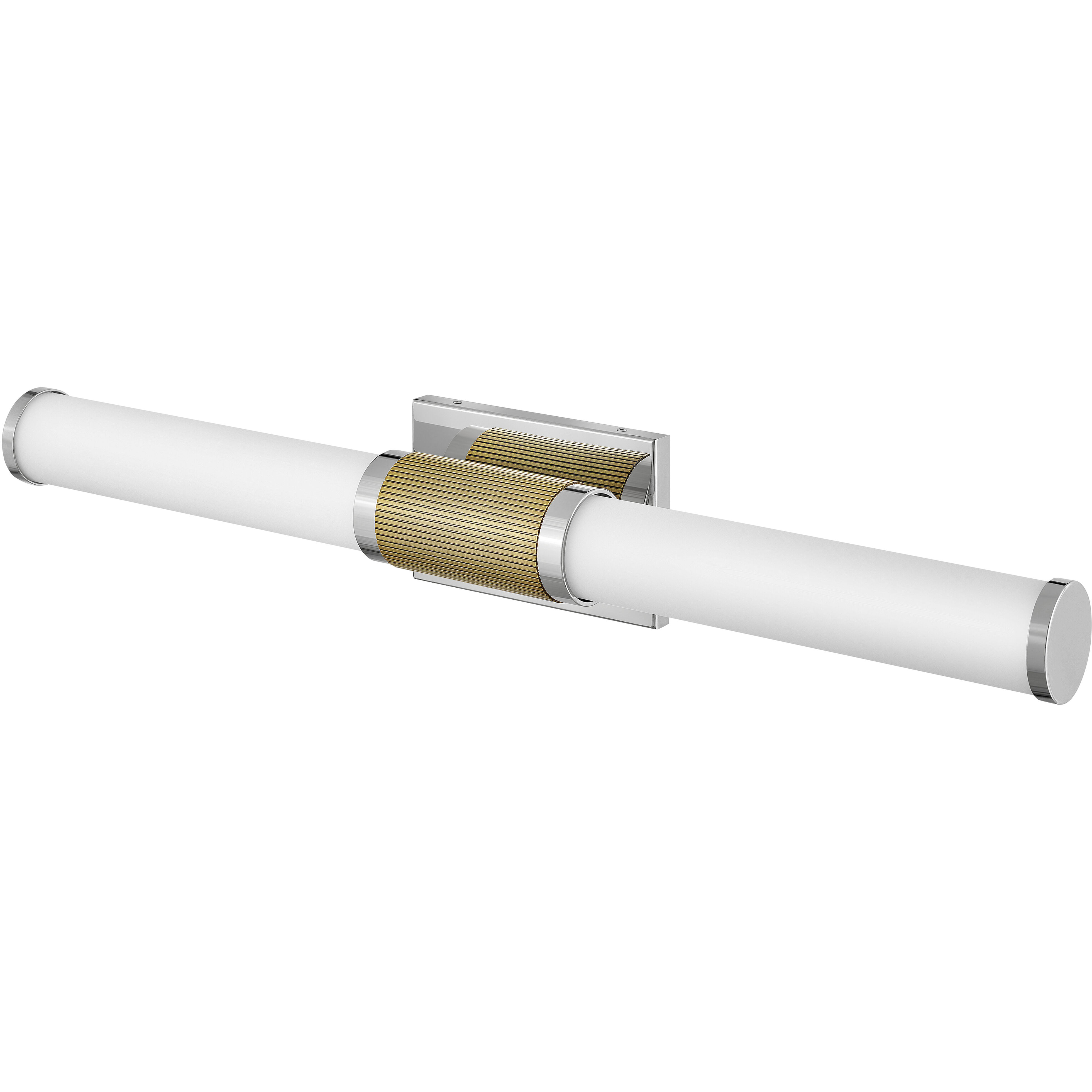 Zevi LED 29 inch Polished Nickel with Lacquered Brass Vanity Light Wall Light, Vertical