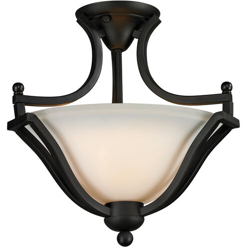 Lagoon 2 Light 15 inch Matte Black Semi Flush Mount Ceiling Light