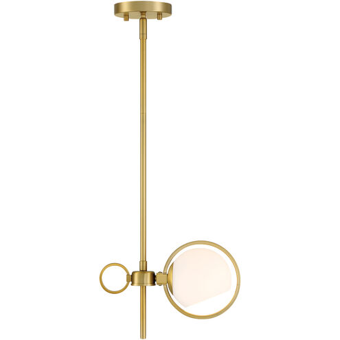 Teatro 1 Light 11.25 inch Brushed Gold Pendant Ceiling Light