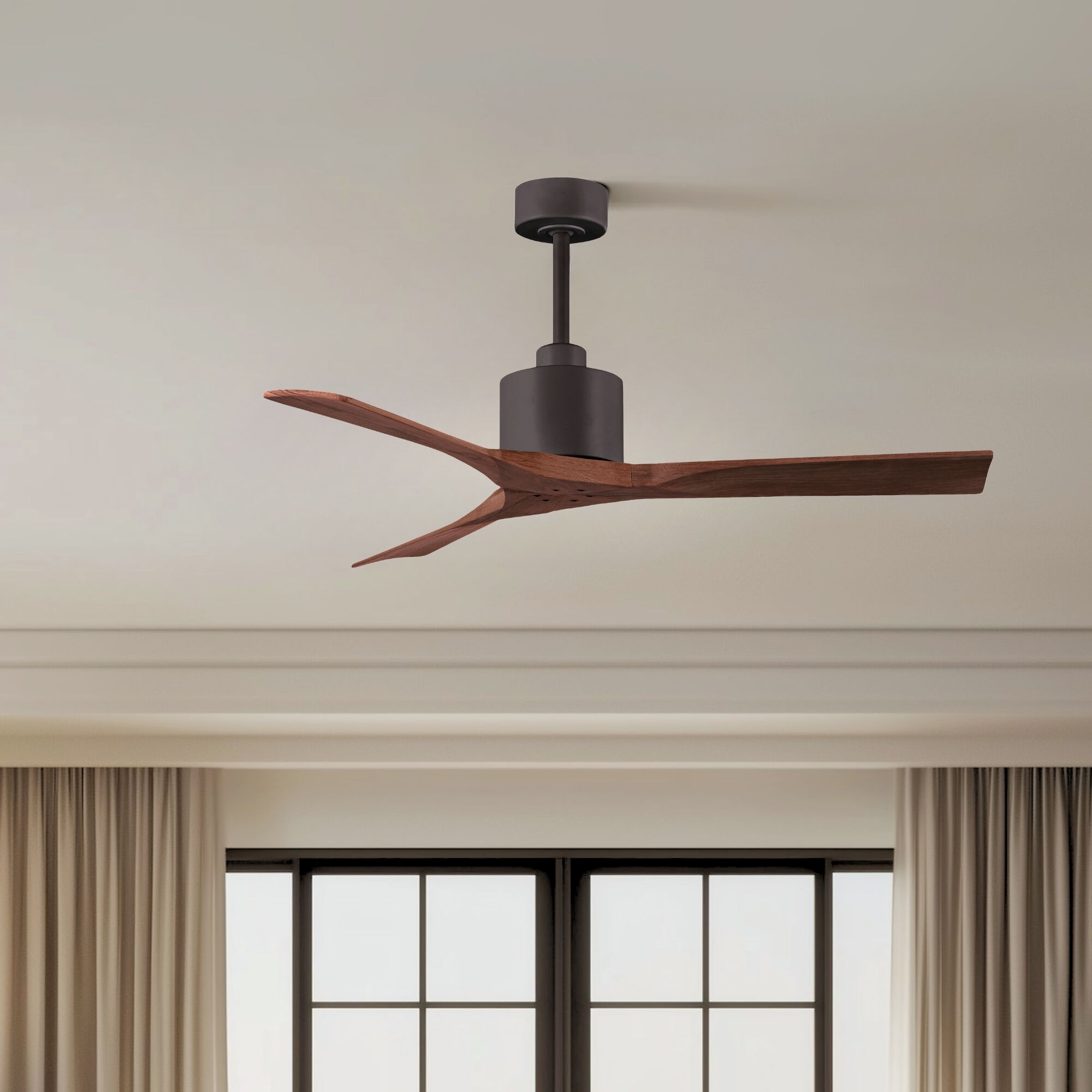 Atlas Nan 52 inch Textured Bronze with Walnut Tone Blades Ceiling Fan