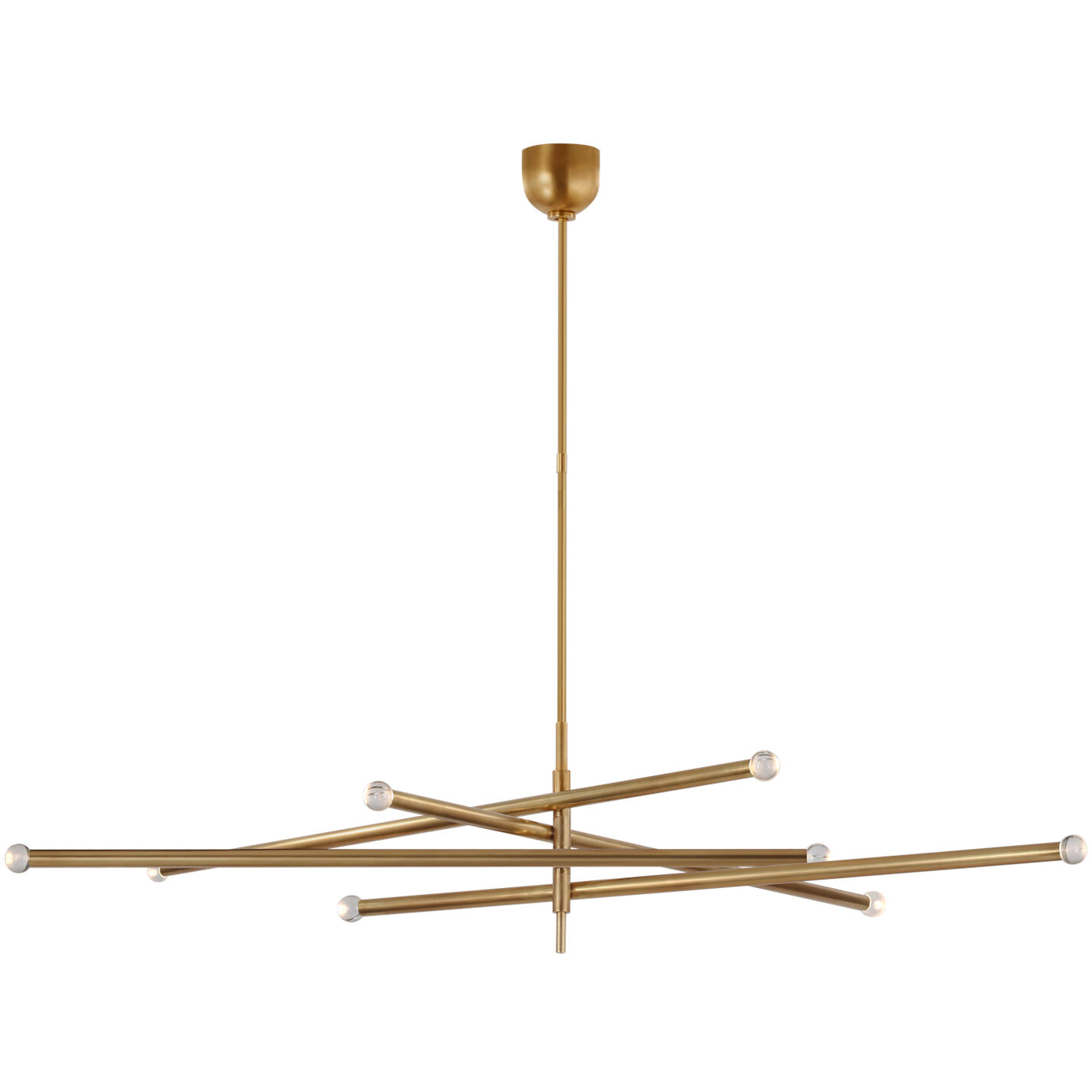 Kelly Wearstler Rousseau LED 68.25 inch Antique-Burnished Brass Articulating Chandelier Ceiling Light, Oversized