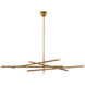 Kelly Wearstler Rousseau LED 68.25 inch Antique-Burnished Brass Articulating Chandelier Ceiling Light, Oversized