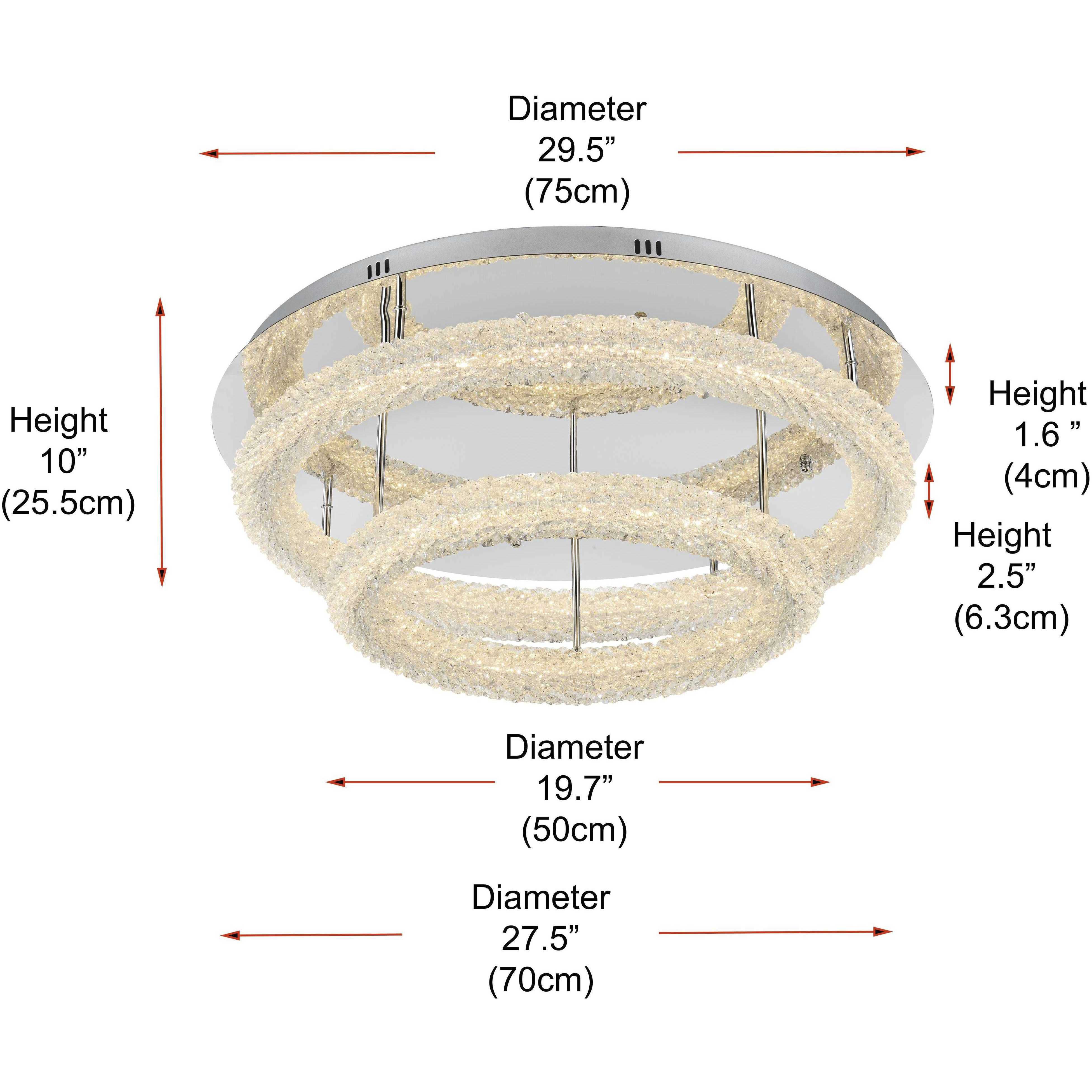 Bowen 2 Light 29.5 inch Chrome Flush Mount Ceiling Light