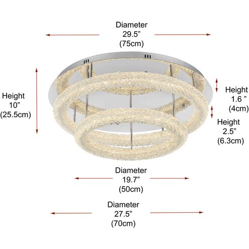 Bowen 2 Light 29.5 inch Chrome Flush Mount Ceiling Light