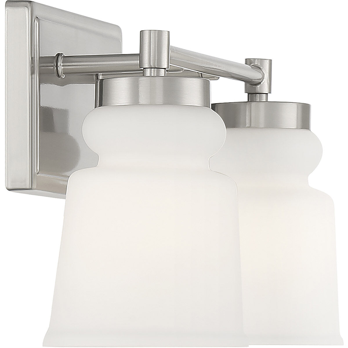 Contemporary 2 Light 14.5 inch Brushed Nickel Bathroom Vanity Light Wall Light