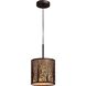 Woodland Sunrise 1 Light 8 inch Aged Bronze Mini Pendant Ceiling Light