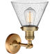 Franklin Restoration Large Cone 1 Light 8 inch Brushed Brass Semi-Flush Mount Ceiling Light in Seedy Glass, Franklin Restoration