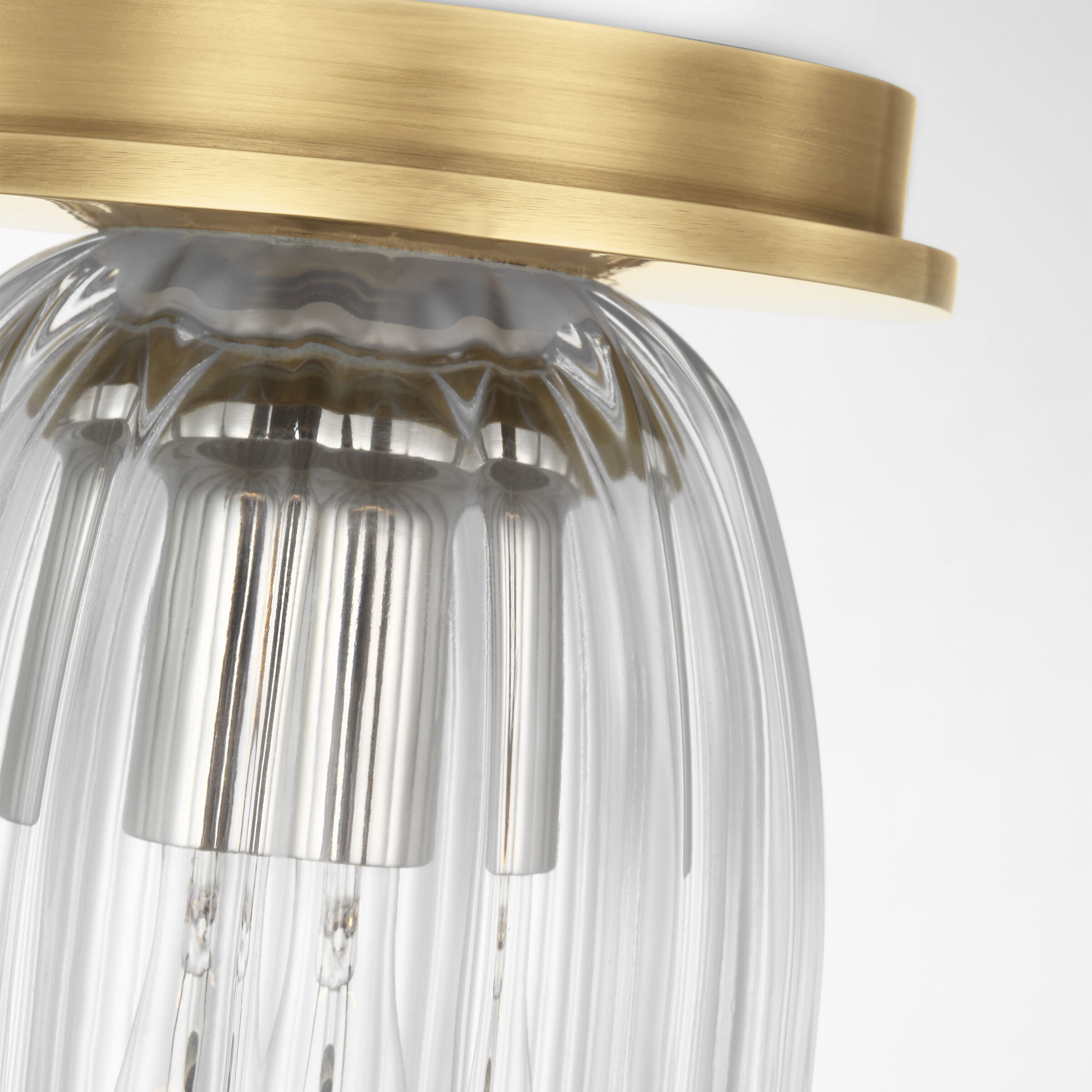 AERIN Asalea LED 4.5 inch Hand-Rubbed Antique Brass Monopoint Flush Mount Ceiling Light