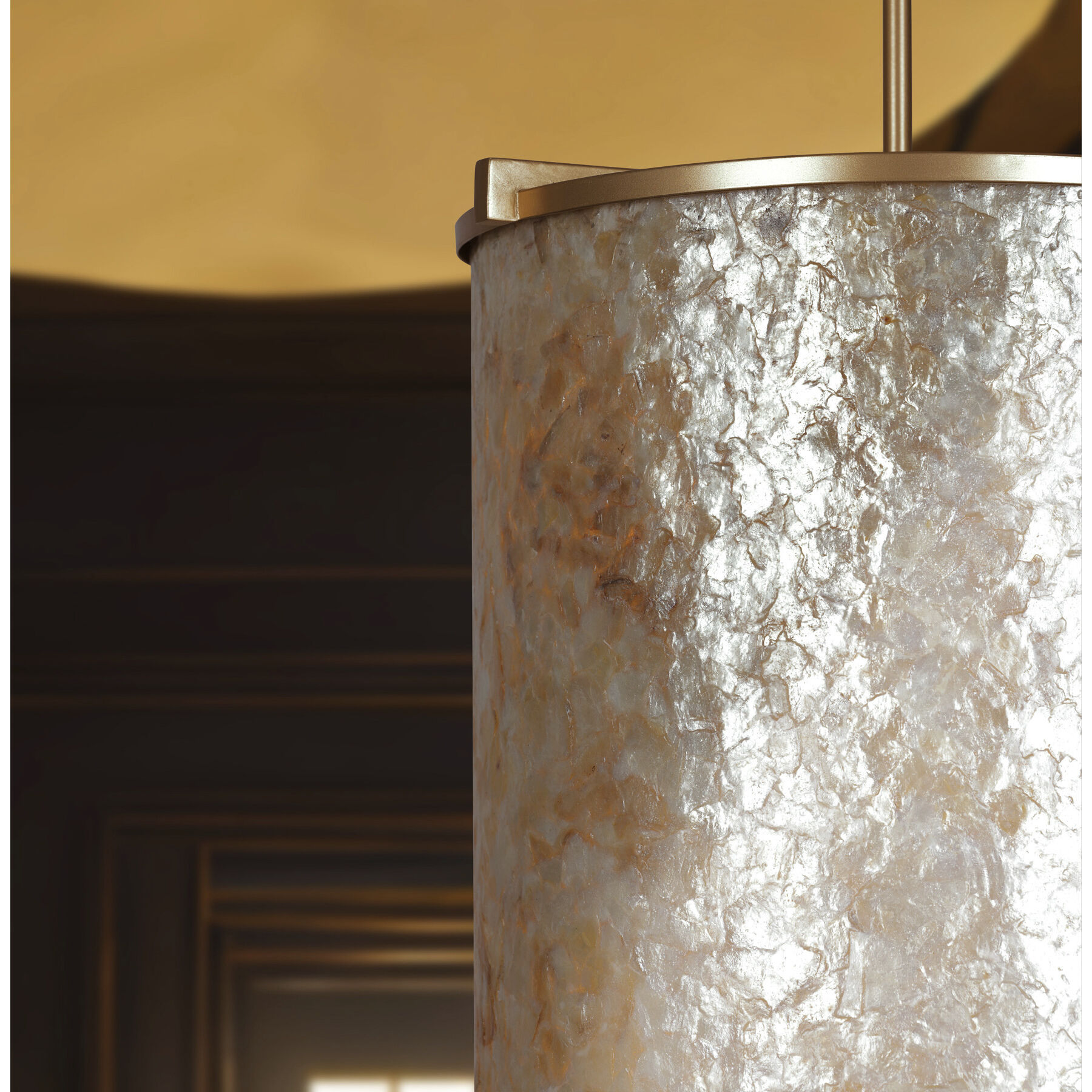 Sommers Bend 6 Light 15 inch Capiz Shell Gold Foyer Ceiling Light