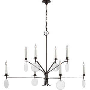 Chapman & Myers Danvers LED 56 inch Aged Iron Two-Tier Chandelier Ceiling Light, Grande