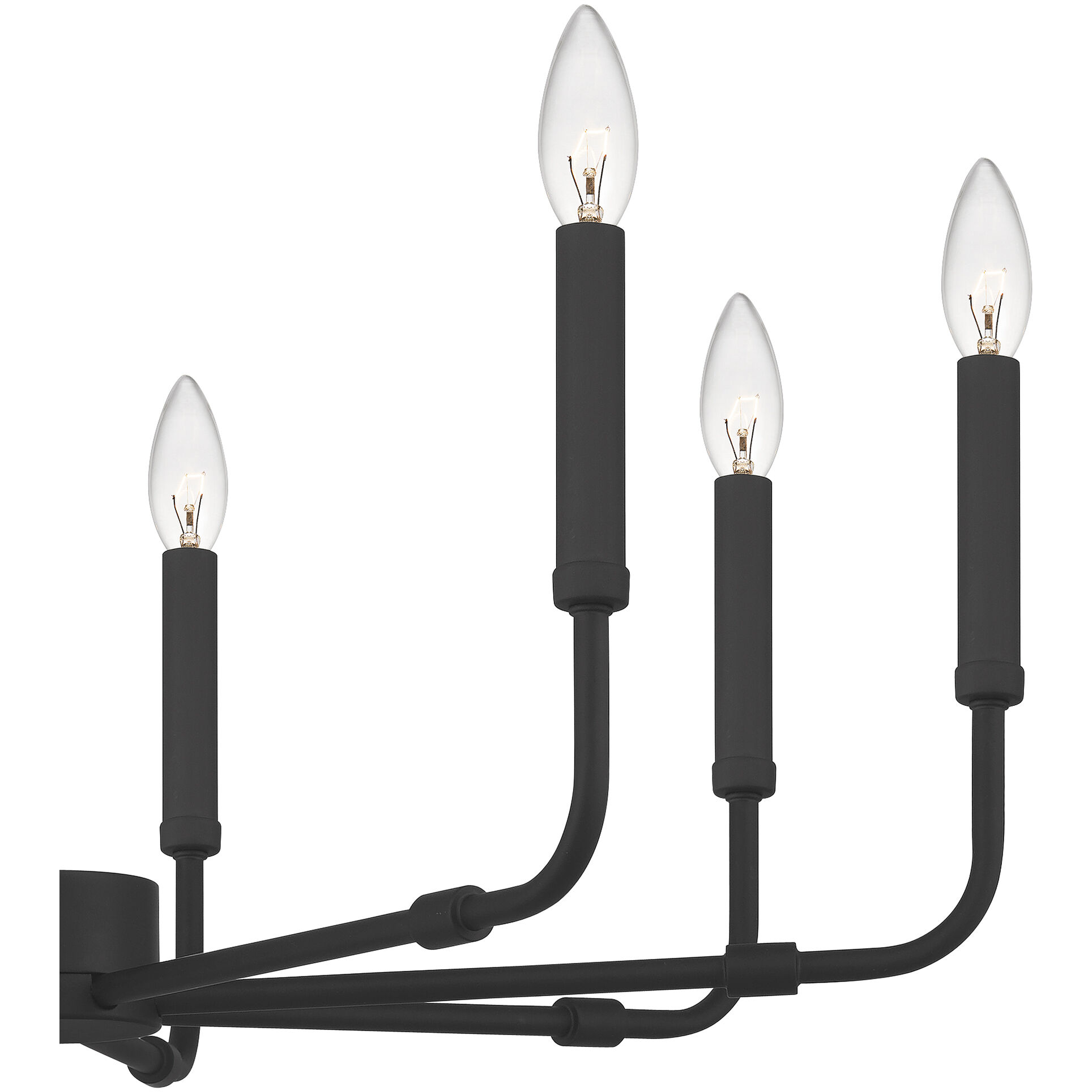 Abner 8 Light 28 inch Matte Black Chandelier Ceiling Light