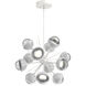 Cabochon LED 29 inch Salt White with White Marble Chandelier Ceiling Light in 3000K LED, Clear, Startburst