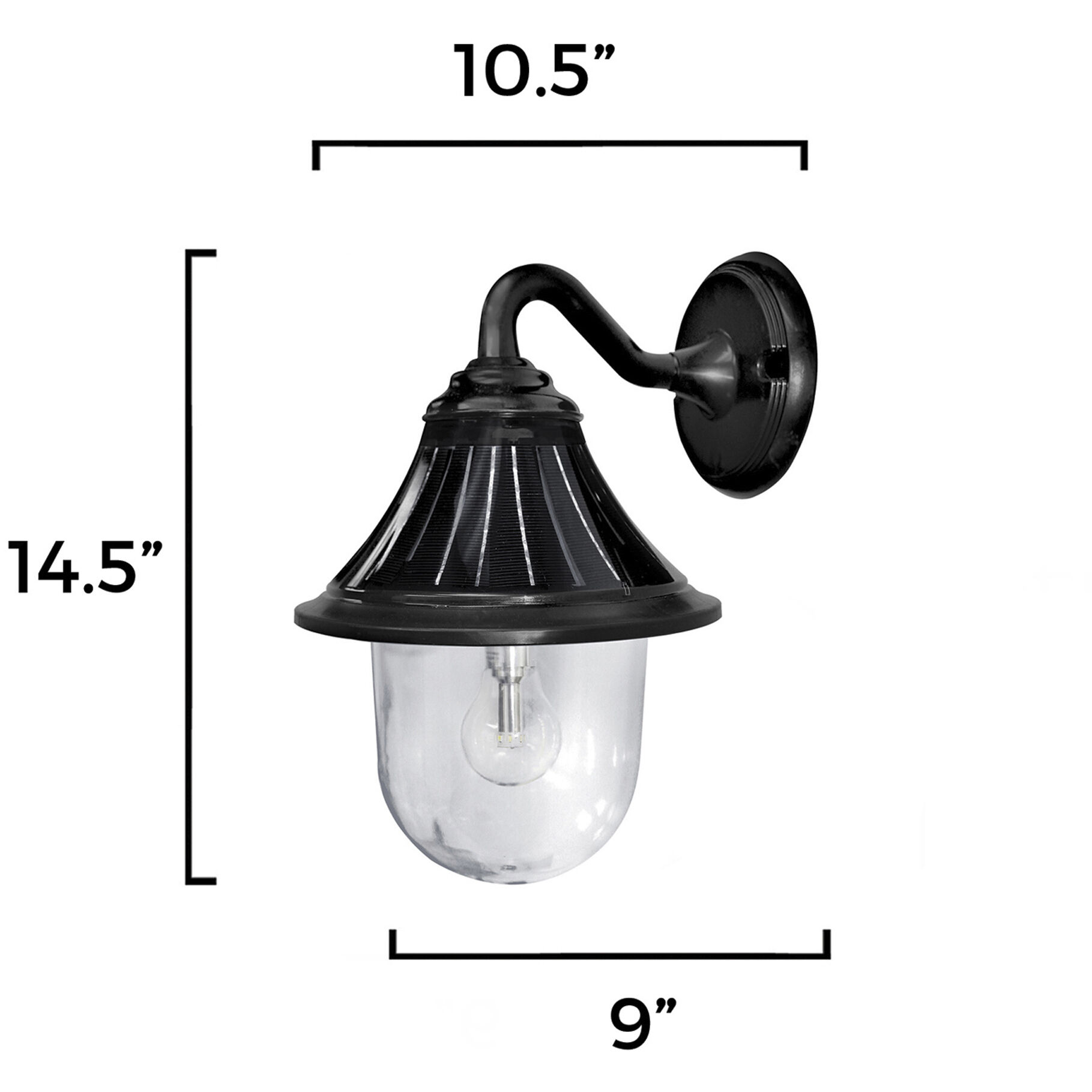 Orion LED 13 inch Black Outdoor Wall Sconce, Solar