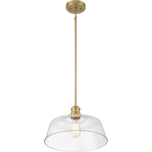 Vintage 1 Light 15 inch Natural Brass Pendant Ceiling Light