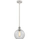 Ballston Athens LED 8 inch White and Polished Chrome Pendant Ceiling Light in Clear Glass, Ballston
