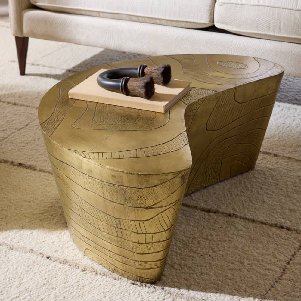 Glasgow 41.5 X 15 inch Antique Brass Coffee Table