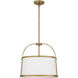 York 4 Light 20 inch Weathered Brass Pendant Ceiling Light