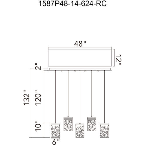 Lava LED 48 inch Brass Chandelier Ceiling Light