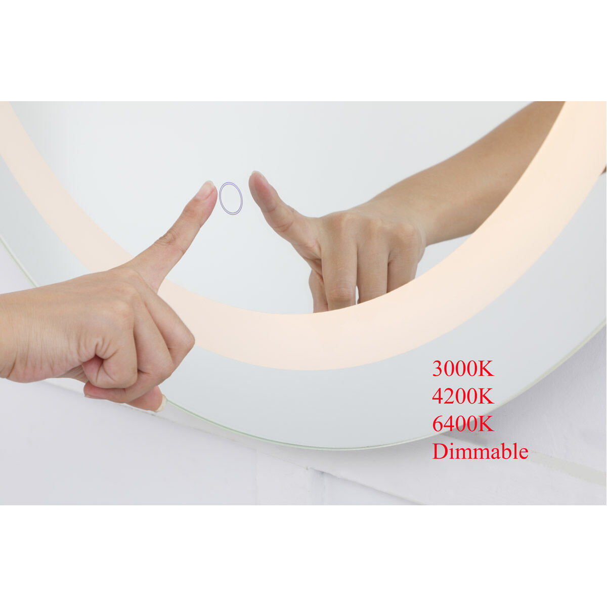 Helios 28 X 28 inch Silver Lighted Wall Mirror